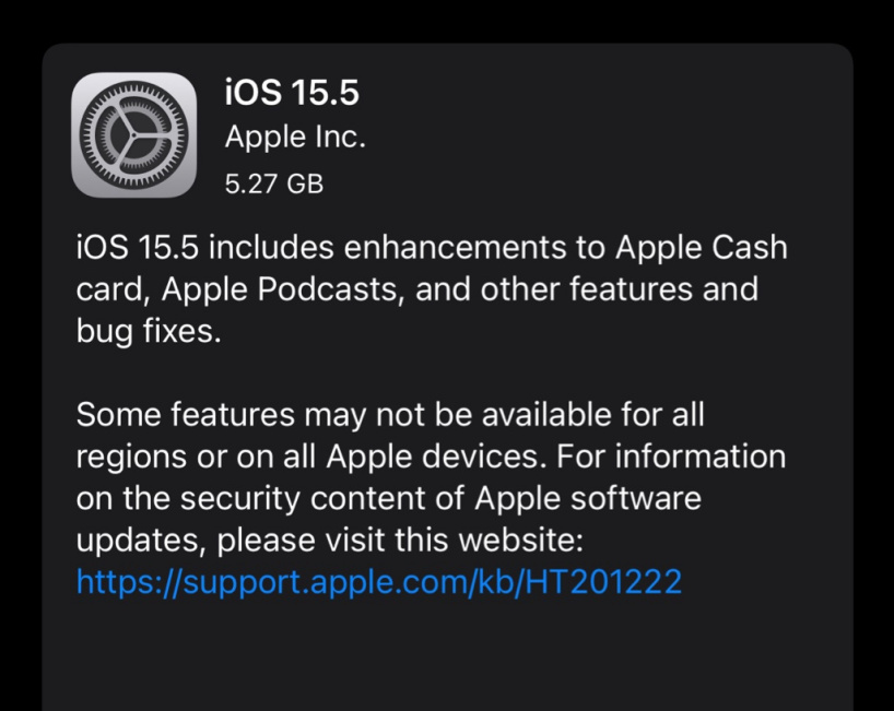 高埗镇苹果手机维修分享iOS 15.5 RC版更新内容及升级方法 